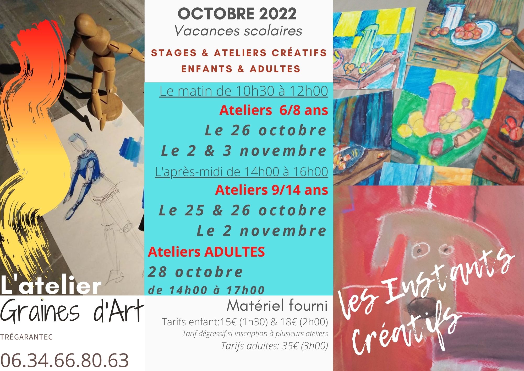 stages artistiques Toussaint 2022 - Atelier Graines d'Art - Annick Tilly